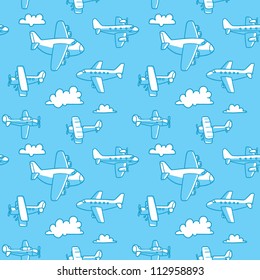 seamless pattern with airplanes