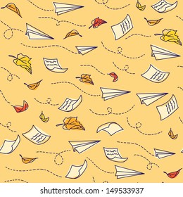 Seamless pattern with airplanes