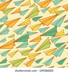 Seamless pattern with airplanes