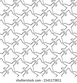 Seamless pattern with airplanes icons. Doodle airplane icons on white background. Doodle summer travel icons. Summer seamless pattern. travel icons on white background. Vacation vector pattern