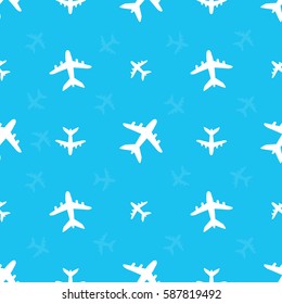 seamless pattern with airplanes.vector illustration.