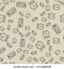 nahtloses Muster der Wecker in Vektorgrafik
