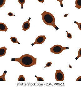 Seamless pattern with alcohol bottles. Vector illustration for bar. Bottle сolorful pattern. 