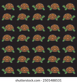 Seamless pattern. Aldabra giant tortoise in various poses.  An animal of the islands of the Pacific Ocean. Realistic vector animal