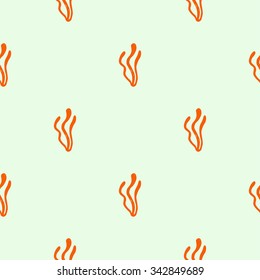 Seamless pattern with algae. Graphic hand drawn background.