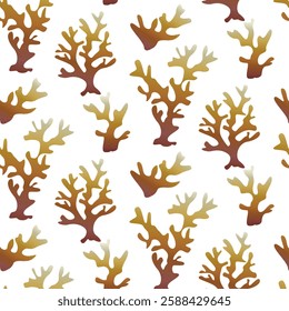 Seamless pattern. Algae. Underwater flora in the gradient. Can be used environmental projects, promotional materials, textbooks, logos and branding.