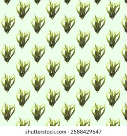 Seamless pattern. Algae. Underwater flora in the gradient. Can be used environmental projects, promotional materials, textbooks, logos and branding.