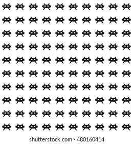 Seamless pattern with aliens or monsters. Retro style pixel video game background. Vector illustration.