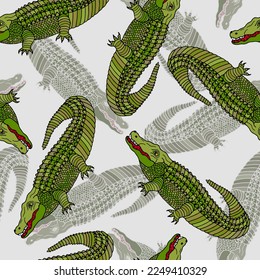 Seamless pattern from aligators. Vector stock illustration eps10.