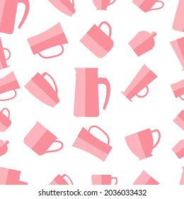 seamless pattern, all kinds of drinking glasses,Design for wrapping paper, textile, background stuffing, vector illustration.