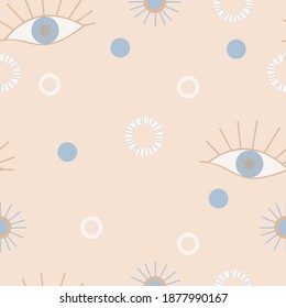 Seamless pattern with all seeing eye for printing.