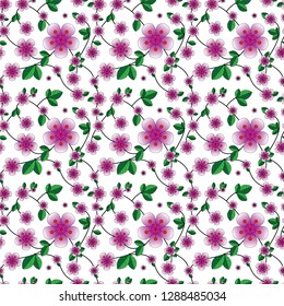 seamless pattern almont flower and leaves