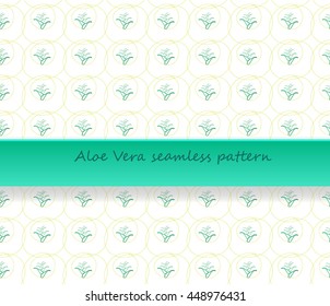 Seamless pattern of the aloe vera. Vector illustration perfectly for print, packing and textiles design.