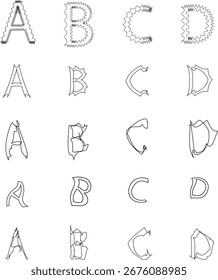 Seamless pattern with alphabet black white 