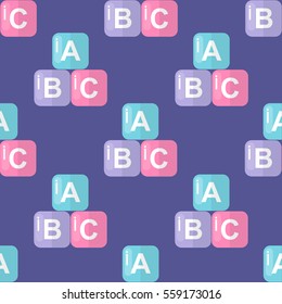 seamless pattern. alphabet blocks. vector illustration