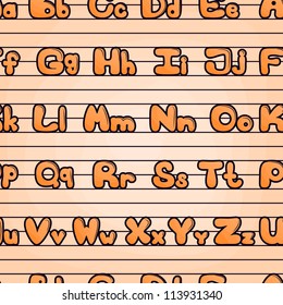 Seamless pattern with alphabet, children font