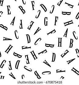 Seamless pattern with alphabet, , isolated on white background. Vector illustration, easy to edit.