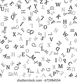 Seamless pattern with alphabet, , isolated on white background. Vector illustration, easy to edit.