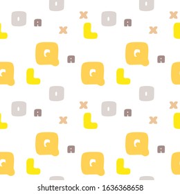 Seamless pattern with alphabet letters.Gift wrapping paper. Bed sheets and interior. School and learning theme.