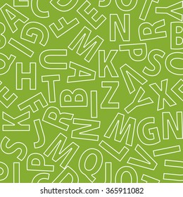 Seamless pattern alphabet with Solid color for background and education