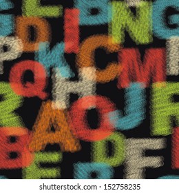 Seamless pattern with alphabet. Vector illustration.