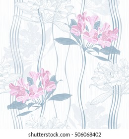 Seamless pattern with alstromeria flowers.