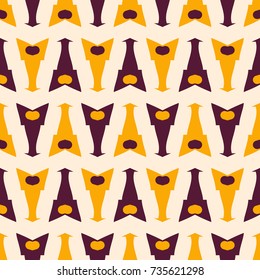 Seamless pattern with alternate bright geometric elements. Stylish abstract artwork.