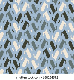 Seamless pattern with alternate oblong geometric elements.