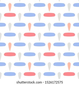 Seamless pattern with alternating elements with light stains on a white background.