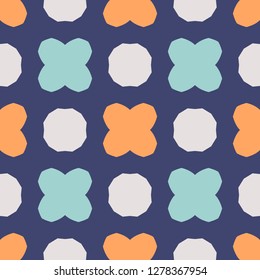Seamless pattern with alternating geometric elements. Colorful abstract illustration.