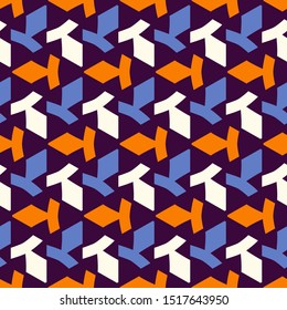Seamless pattern with alternating geometric shapes.