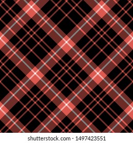 Seamless pattern in amazing black, red and white colors for plaid, fabric, textile, clothes, tablecloth and other things. Vector image. 2