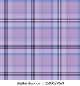 Seamless pattern in amazing evening lilac, purple and blue colors for plaid, fabric, textile, clothes, tablecloth and other things. Vector image. 
