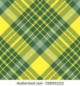 Seamless pattern in amazing green and bright yellow colors for plaid, fabric, textile, clothes, tablecloth and other things. Vector image. 2