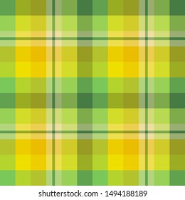 Seamless pattern in amazing summer green and yellow colors for plaid, fabric, textile, clothes, tablecloth and other things. Vector image. 
