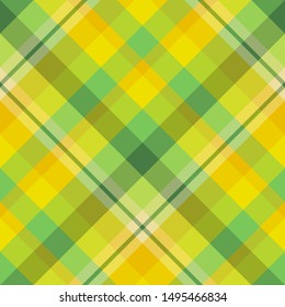 Seamless pattern in amazing summer green and yellow colors for plaid, fabric, textile, clothes, tablecloth and other things. Vector image. 2