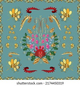 Seamless pattern amazing super cute abstract and nice picture. Vector illustration. Vintage. Flowers.