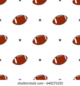 Seamless Pattern - American Football Ball 