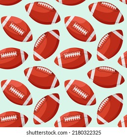 Seamless pattern with American football balls.
