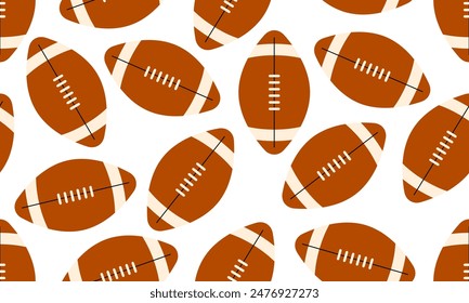 Seamless pattern with American football balls. Sport background