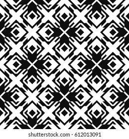 Seamless pattern american indian style. Monochrome ornament plaid. Navajo background. Textile geo print. Tribal swatch.