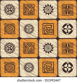Seamless pattern with American Indians art and ethnic ornaments for your design