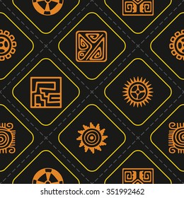 Seamless pattern with American Indians art and ethnic ornaments for your design