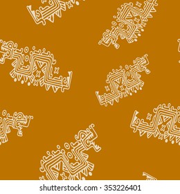 Seamless pattern with American Indians art and ethnic ornaments for your design
