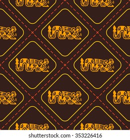 Seamless pattern with American Indians art and ethnic ornaments for your design