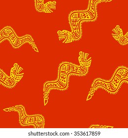 Seamless pattern with American Indians art and ethnic ornaments for your design