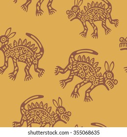 Seamless pattern with American Indians art and ethnic ornaments for your design