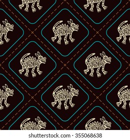 Seamless pattern with American Indians art and ethnic ornaments for your design