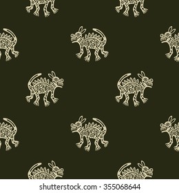Seamless pattern with American Indians art and ethnic ornaments for your design
