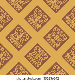 Seamless pattern with American Indians art and ethnic ornaments for your design